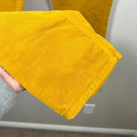 Mother Mid Rise Dazzler Ankle Corduroy Pants Size 32 Hopscotch Honey Yellow